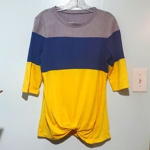 Amazon, Medium,  Yellow, Navy Blue and Grey Shirt
